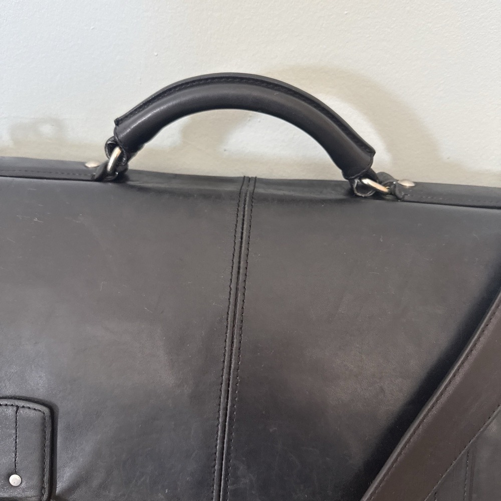 Coach Thompson Executive Black Leather Laptop Bag Briefcase Attache 6455 - Picture 5 of 16